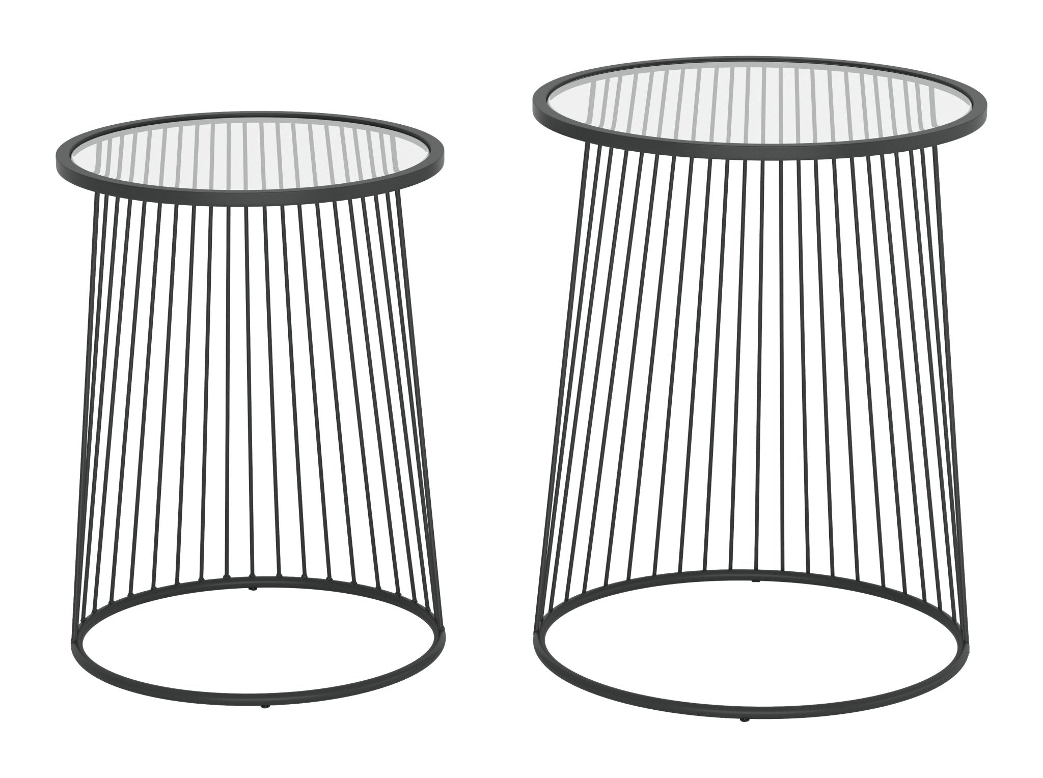 Shine Nesting Table Set (2 - Piece) Black - Cozy Roots Decor