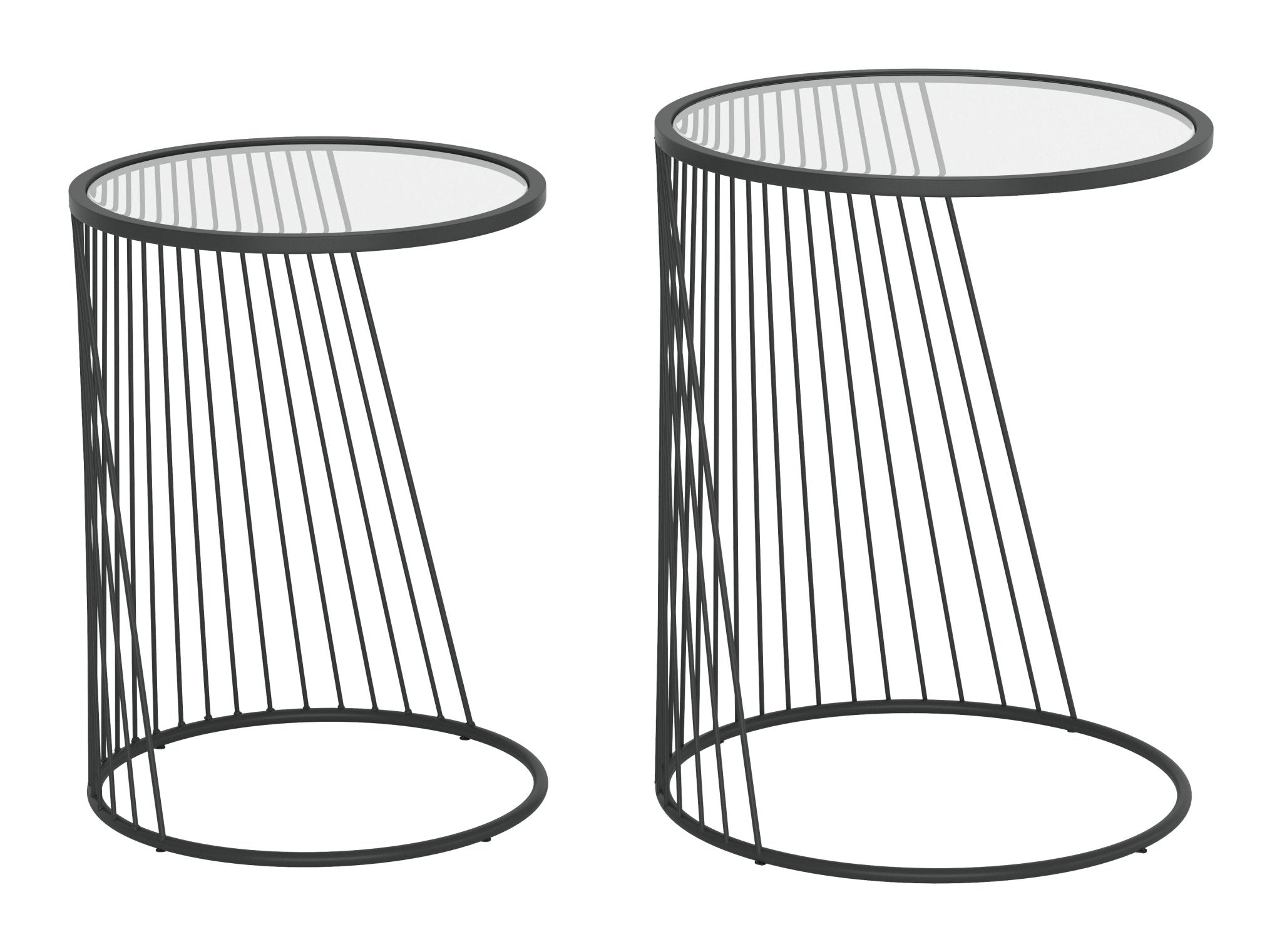 Shine Nesting Table Set (2 - Piece) Black - Cozy Roots Decor