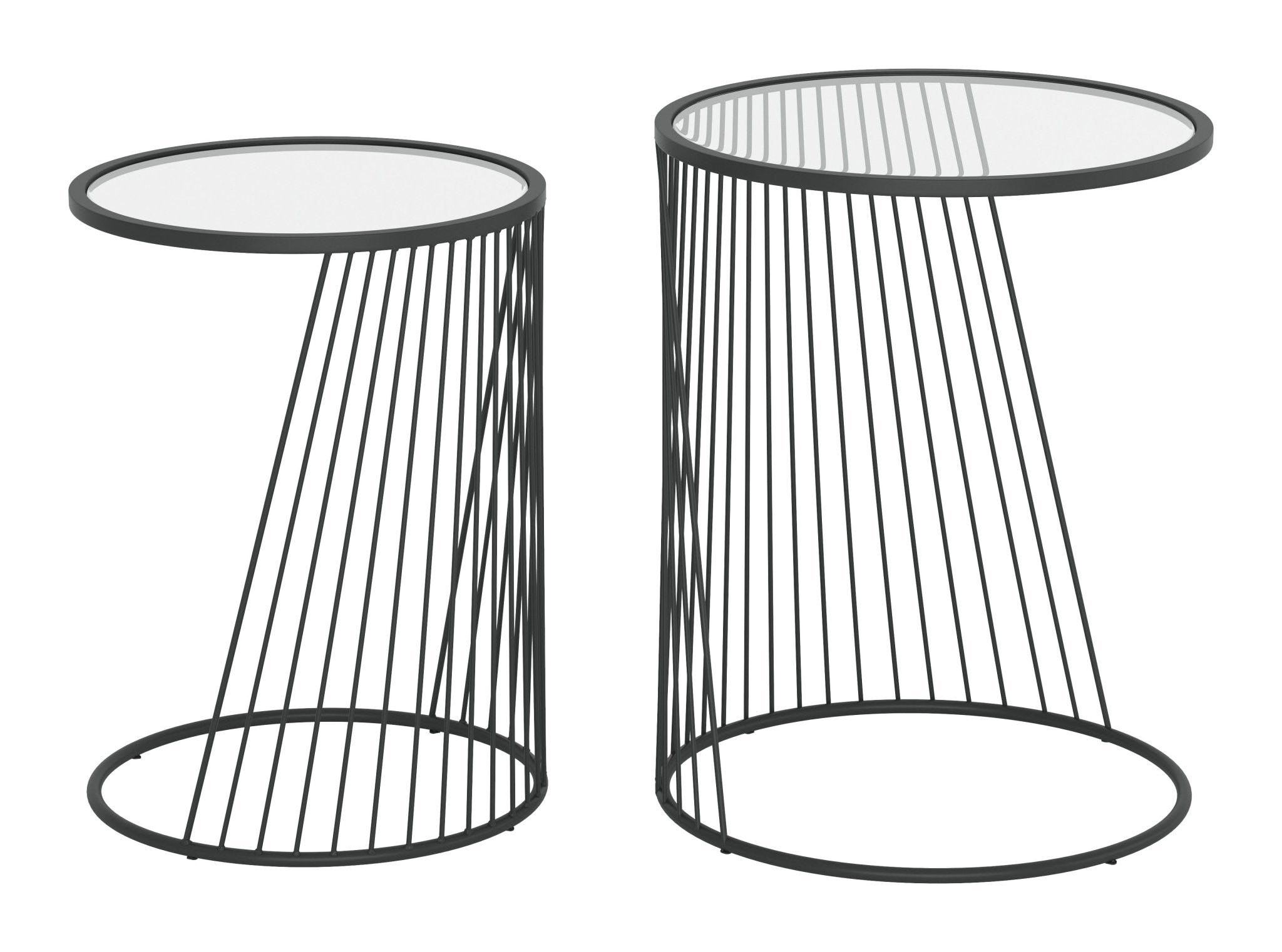 Shine Nesting Table Set (2 - Piece) Black - Cozy Roots Decor