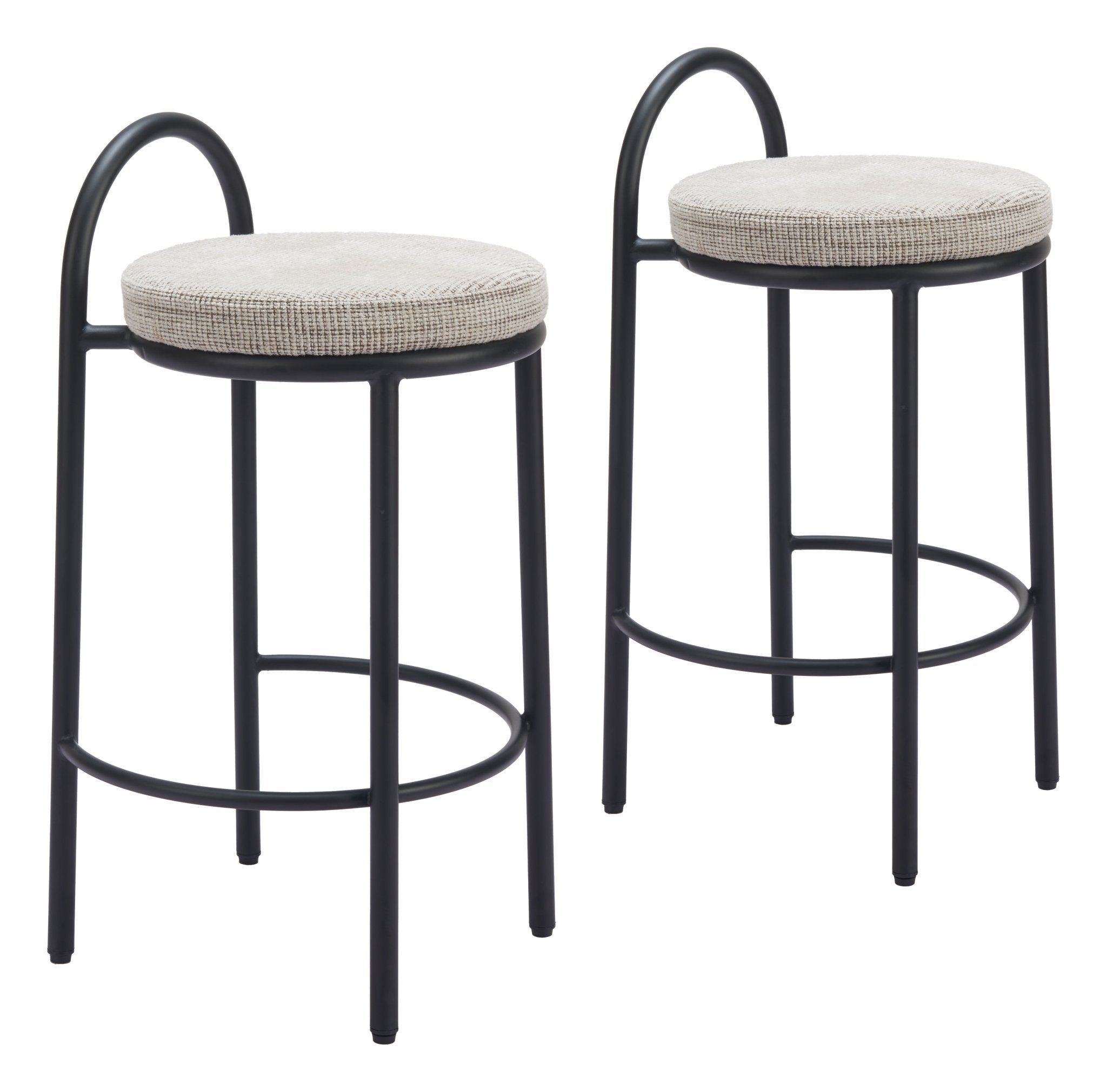 Sisal Counter Stool (Set of 2) Beige Tweed - Cozy Roots Decor