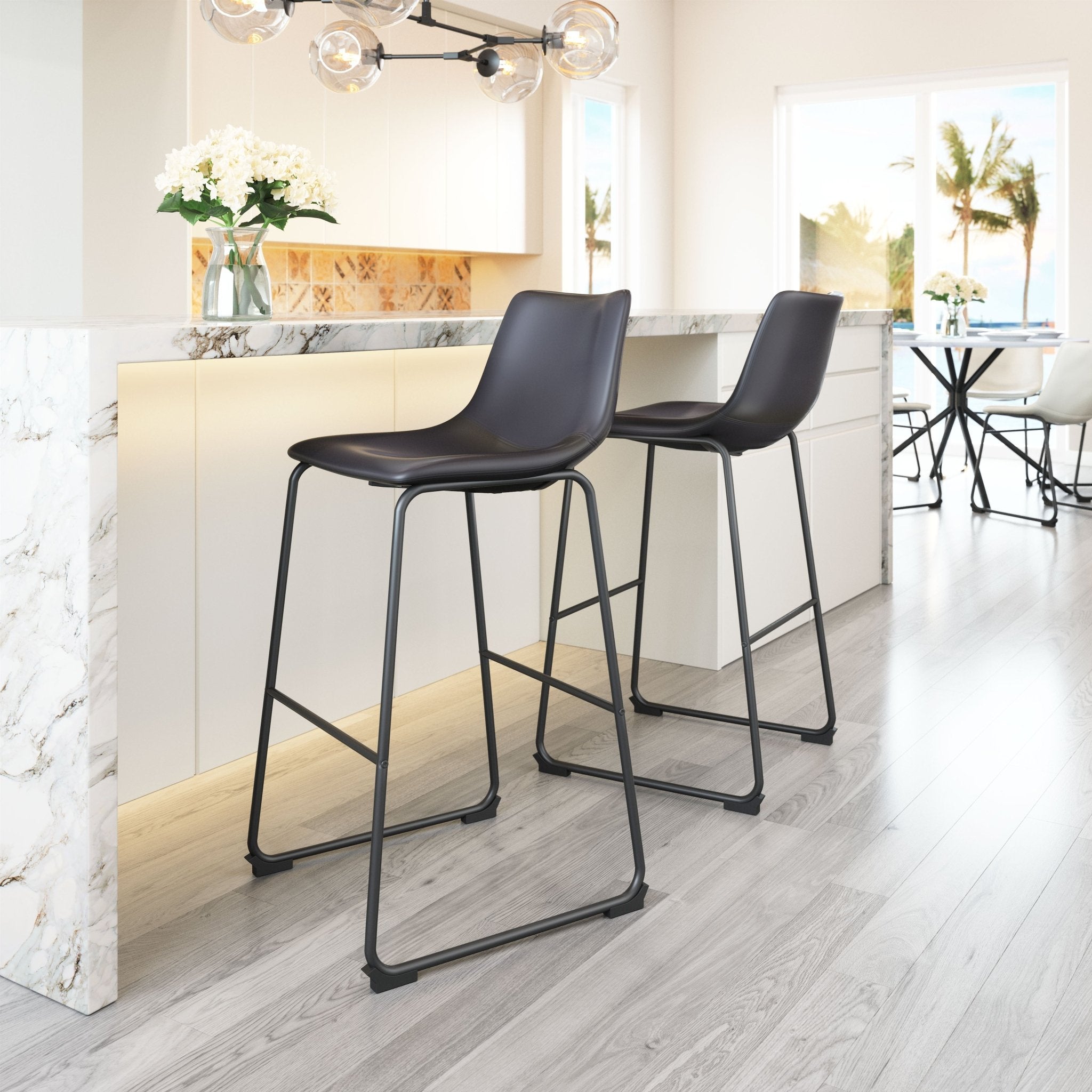 Smart Barstool (Set of 2) Black - Cozy Roots Decor