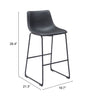 Smart Barstool (Set of 2) Black - Cozy Roots Decor