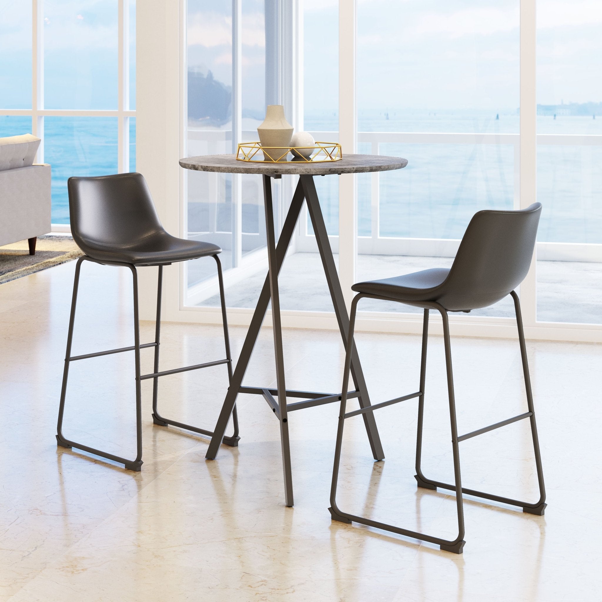 Smart Barstool (Set of 2) Black - Cozy Roots Decor