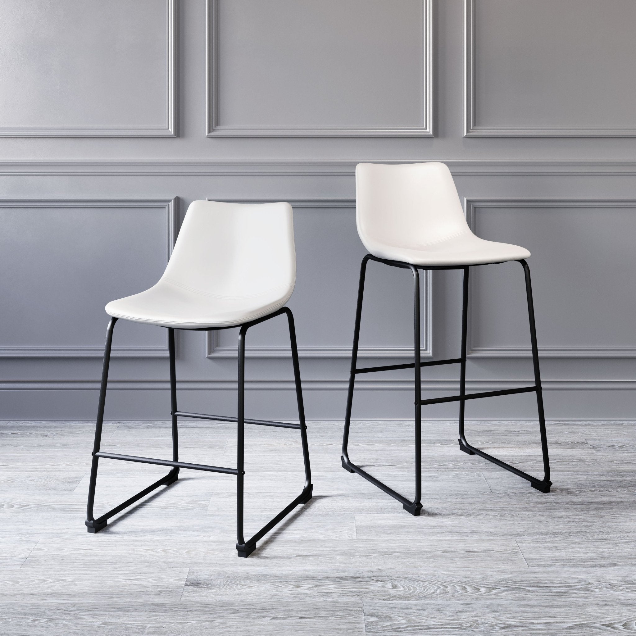 Smart Barstool (Set of 2) Distressed White - Cozy Roots Decor