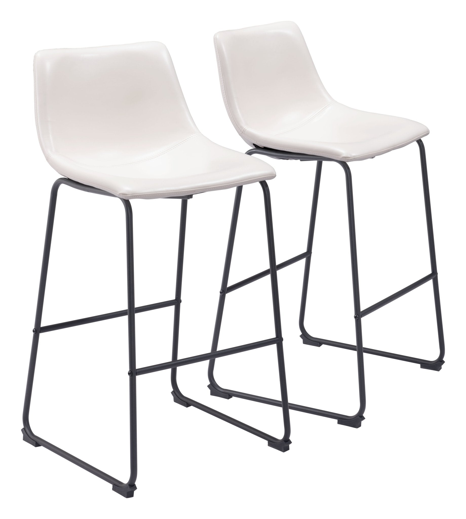 Smart Barstool (Set of 2) Distressed White - Cozy Roots Decor