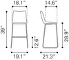 Smart Barstool (Set of 2) Vintage Espresso - Cozy Roots Decor