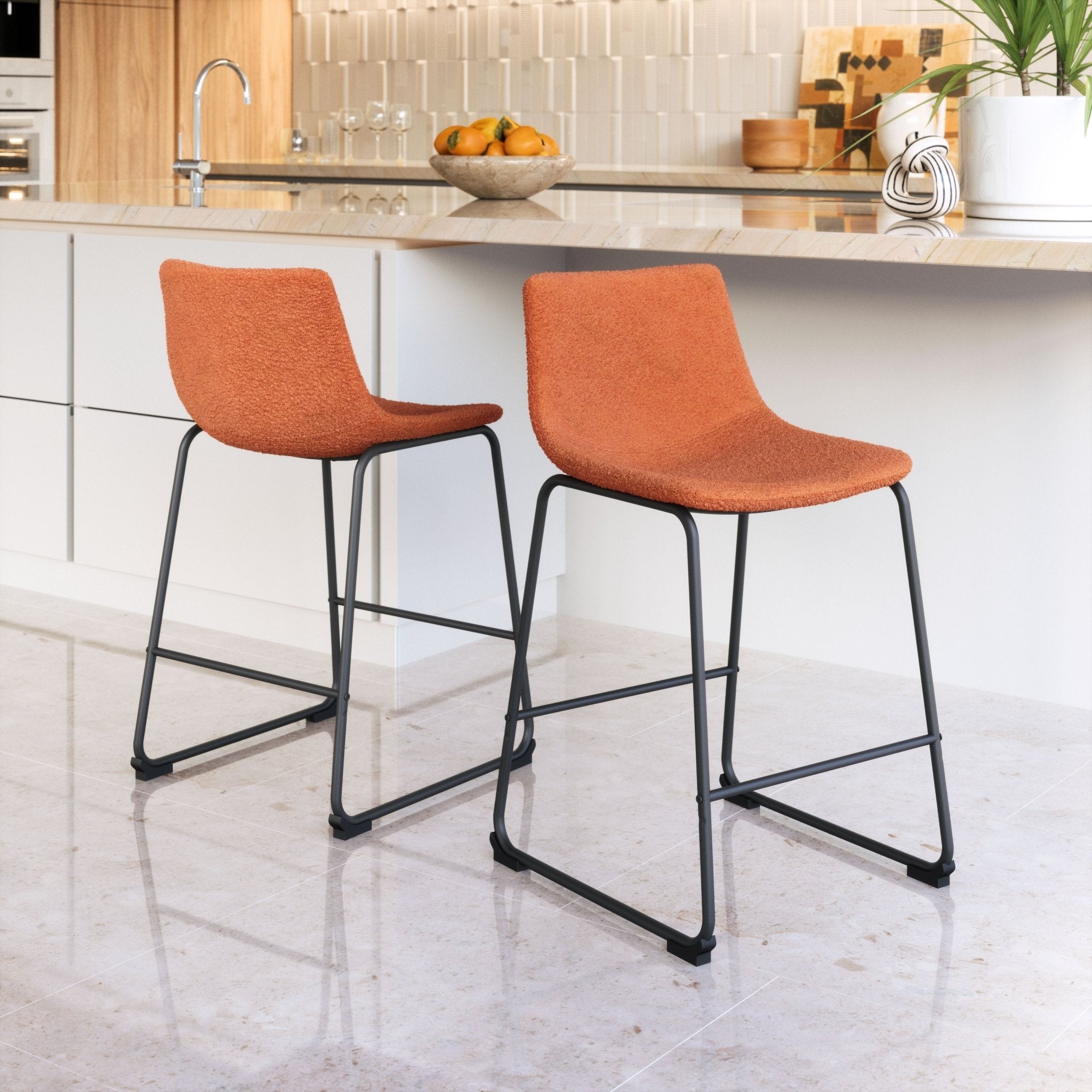 Smart Counter Stool (Set of 2) Burnt Orange - Cozy Roots Decor