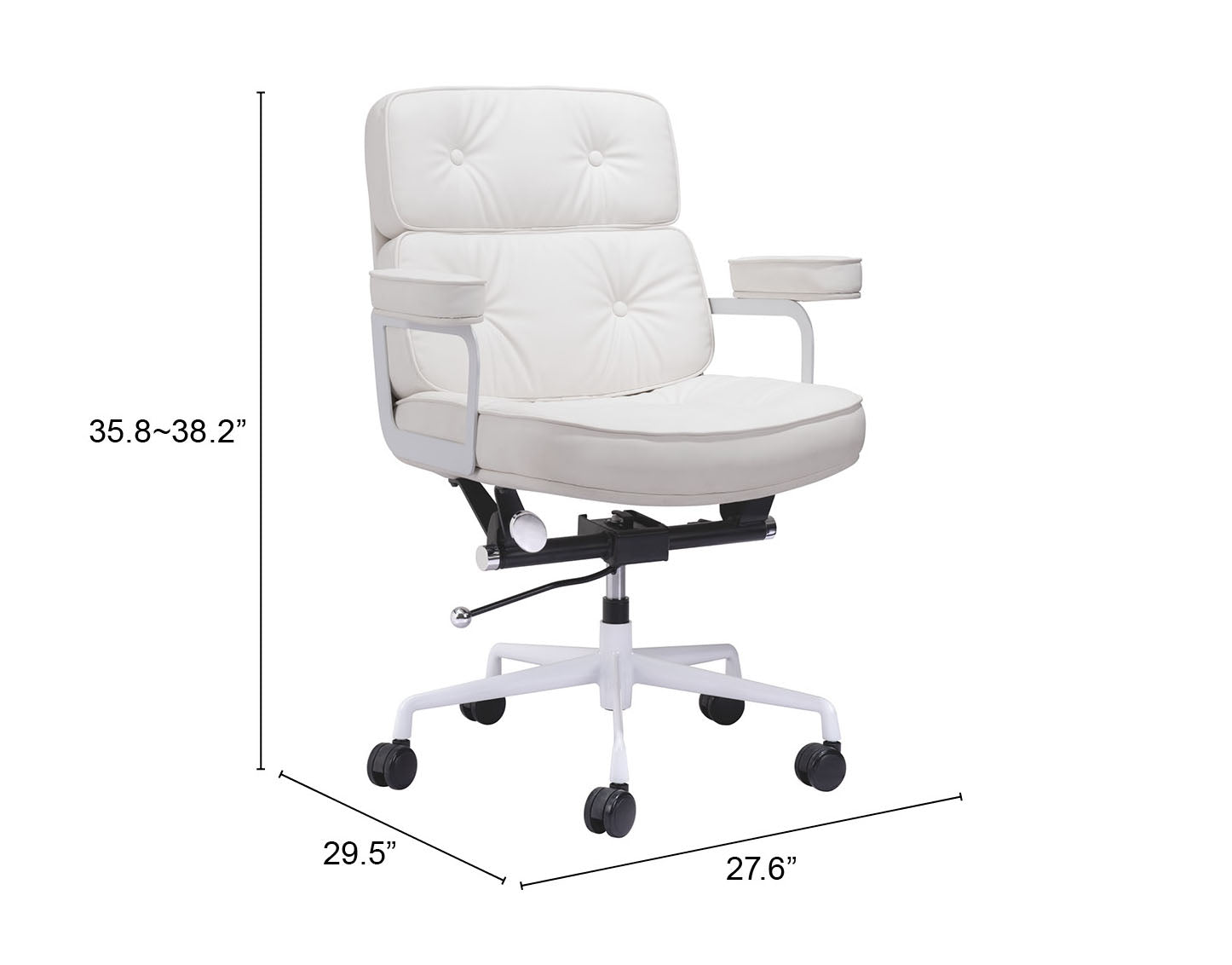 Smiths Office Chair White - Cozy Roots Decor
