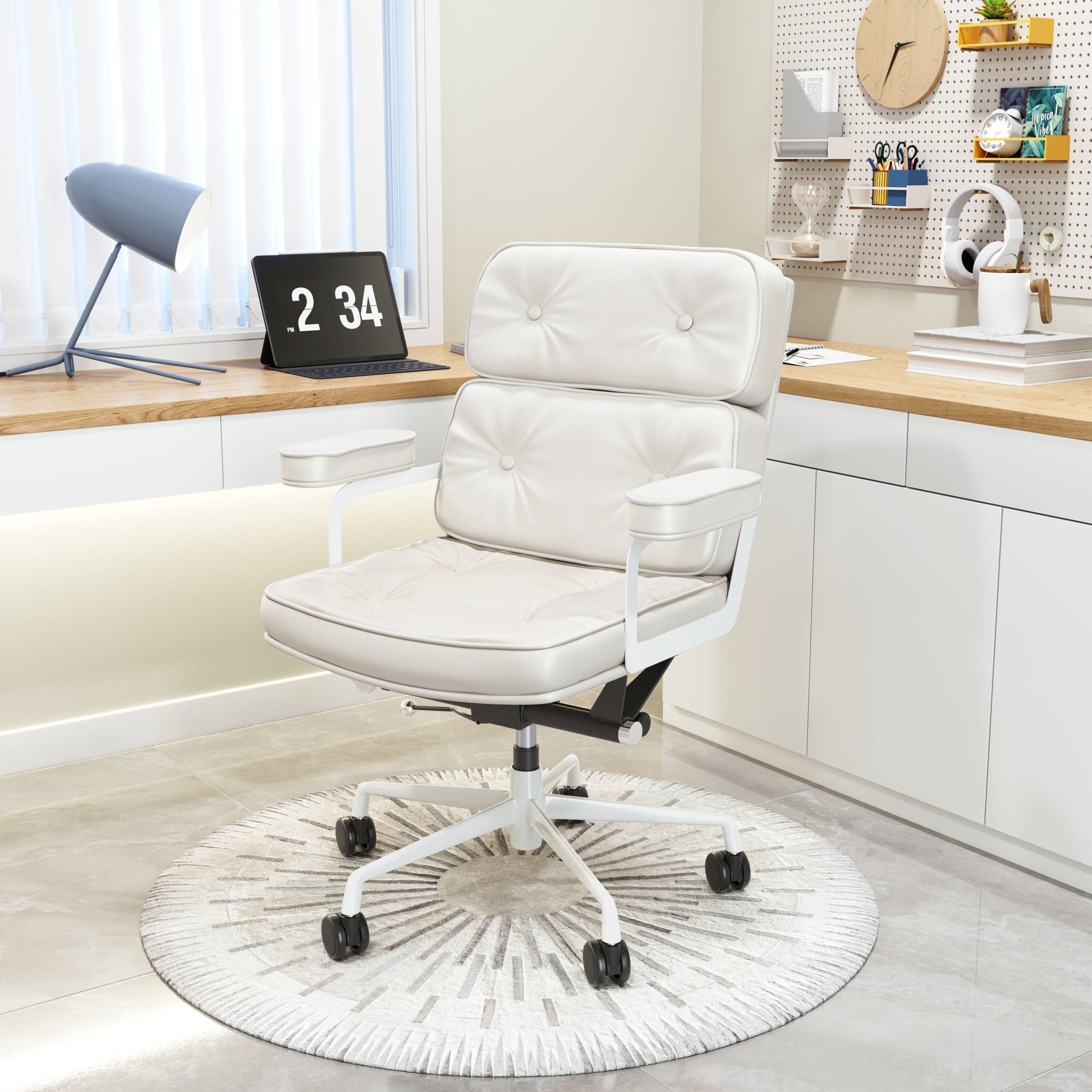 Smiths Office Chair White - Cozy Roots Decor