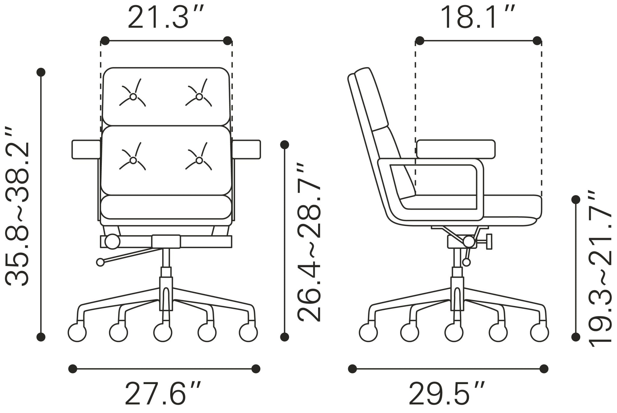 Smiths Office Chair Yellow - Cozy Roots Decor