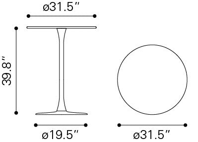 Soleil Bar Table Gray - Cozy Roots Decor