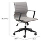 Stacy Office Chair Gray - Cozy Roots Decor