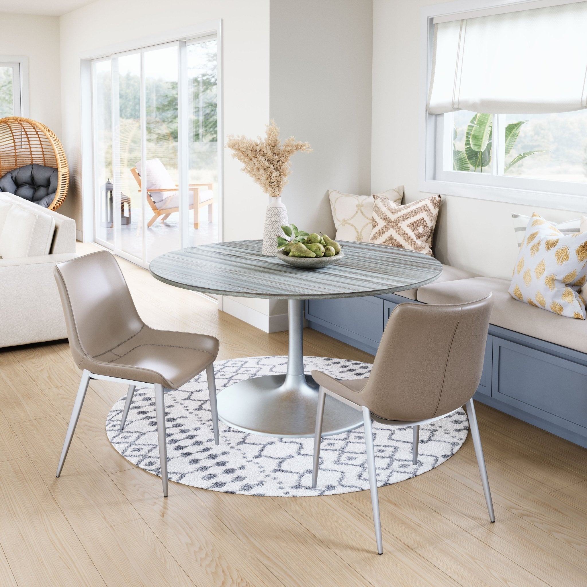 Star City Dining Table (60") Gray & Silver - Cozy Roots Decor