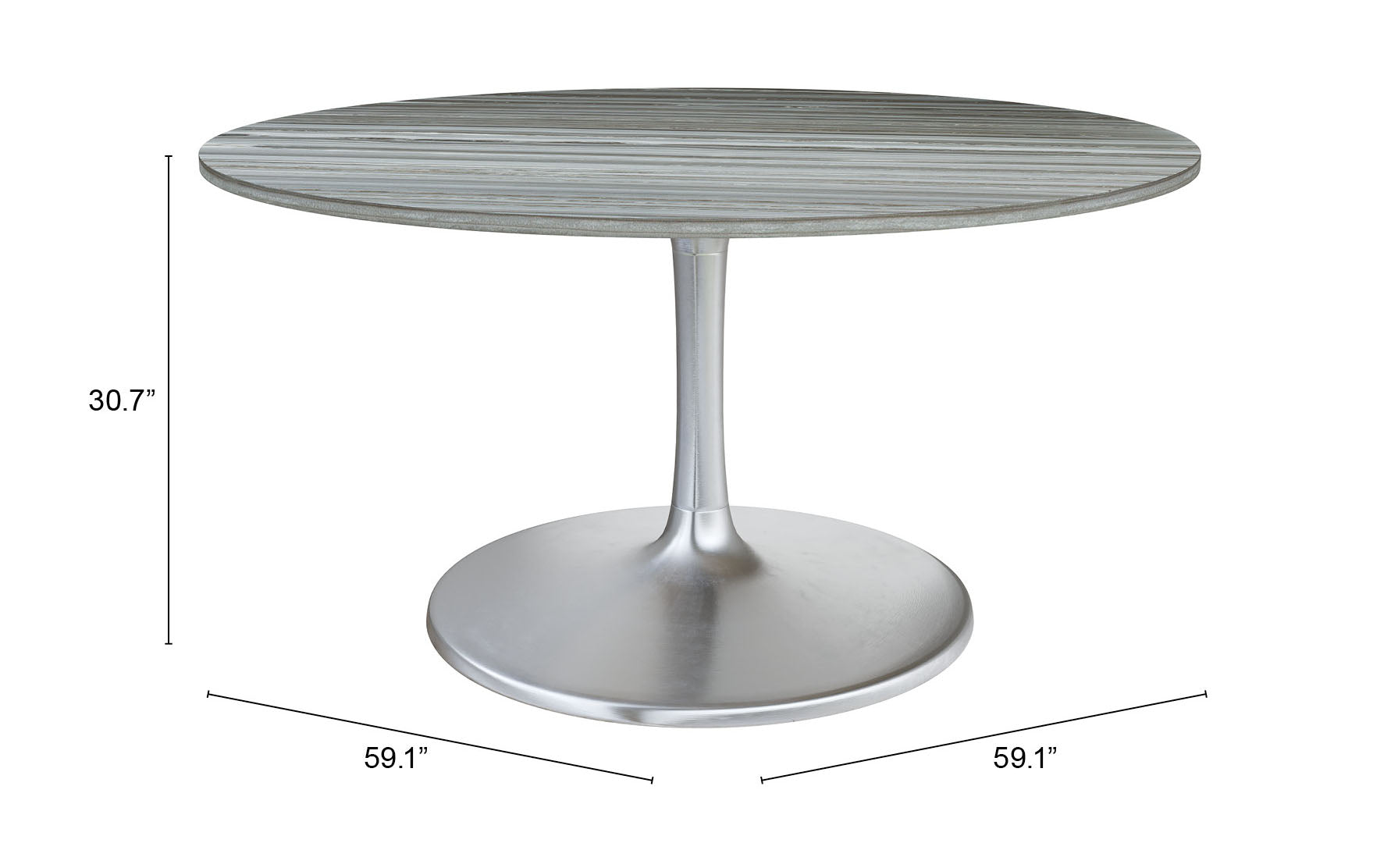 Star City Dining Table (60") Gray & Silver - Cozy Roots Decor