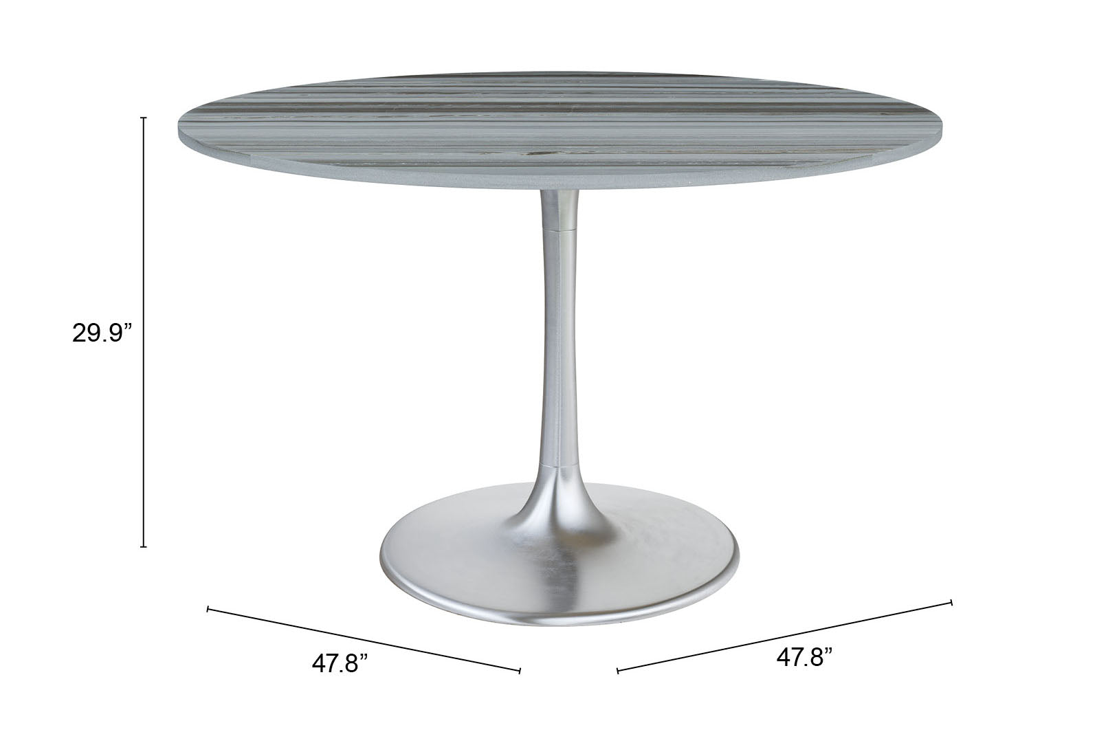 Star City Dining Table Gray & Silver - Cozy Roots Decor