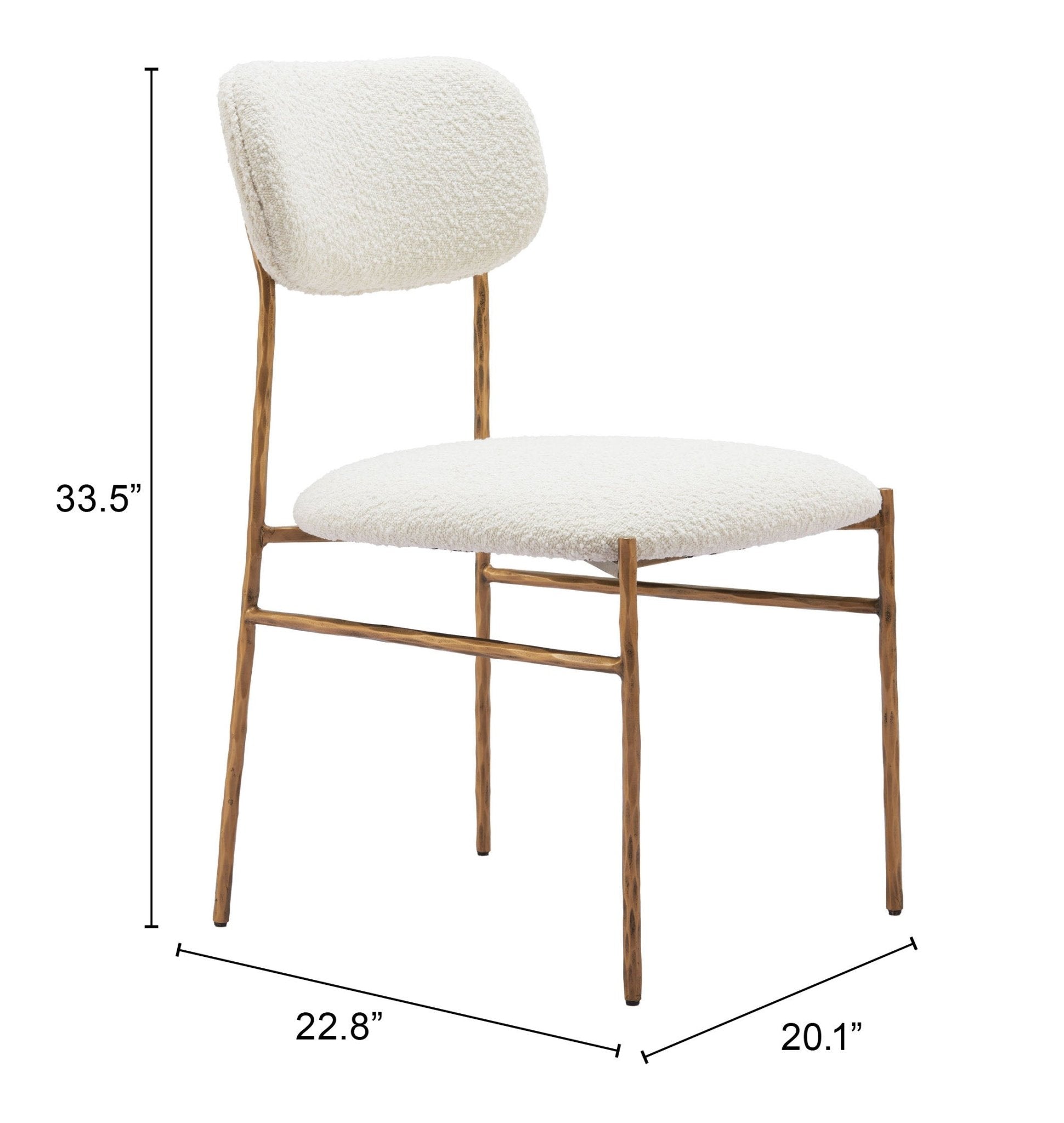 Sydhavnen Dining Chair Cream & Gold - Cozy Roots Decor