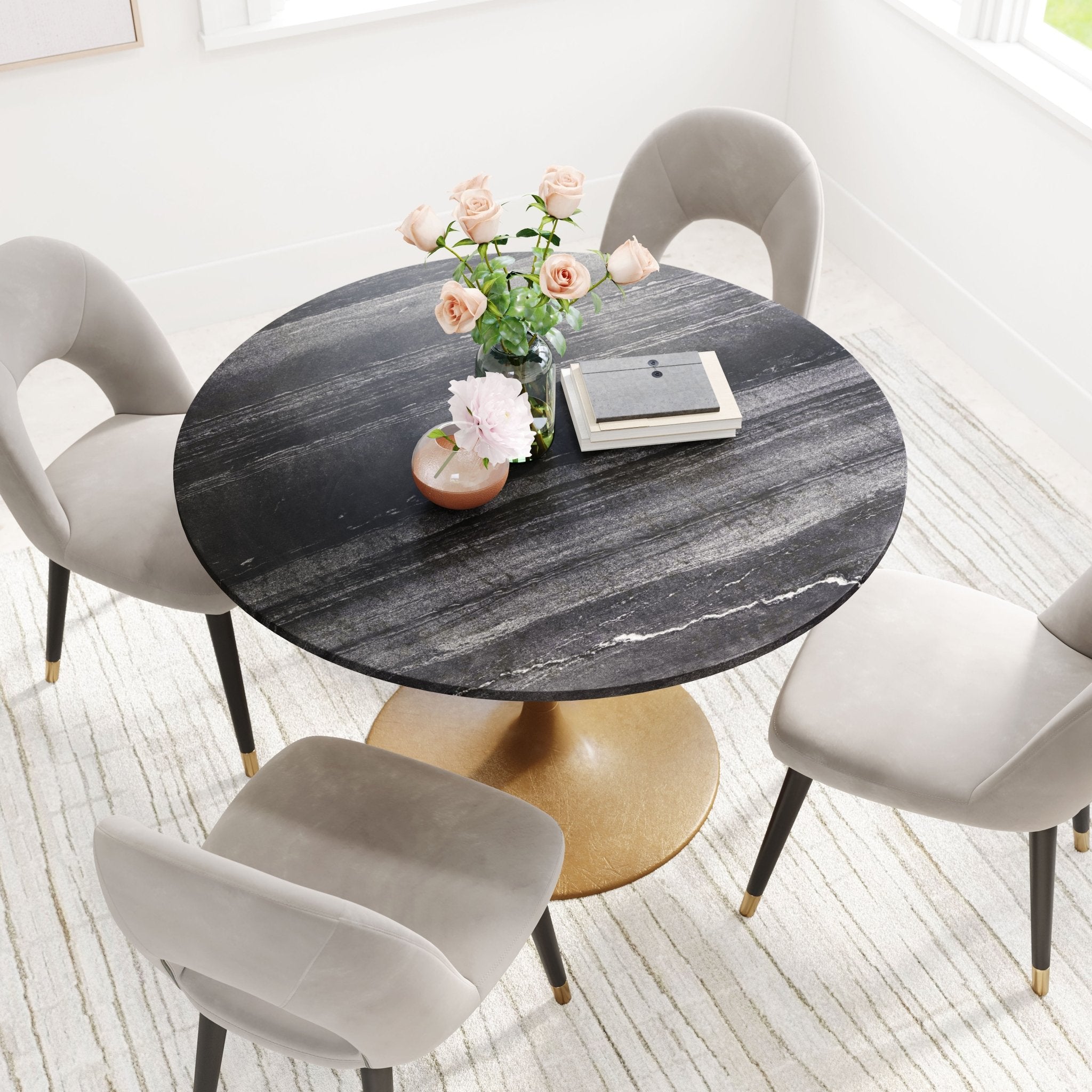 Taj Dining Table Black & Gold - Cozy Roots Decor