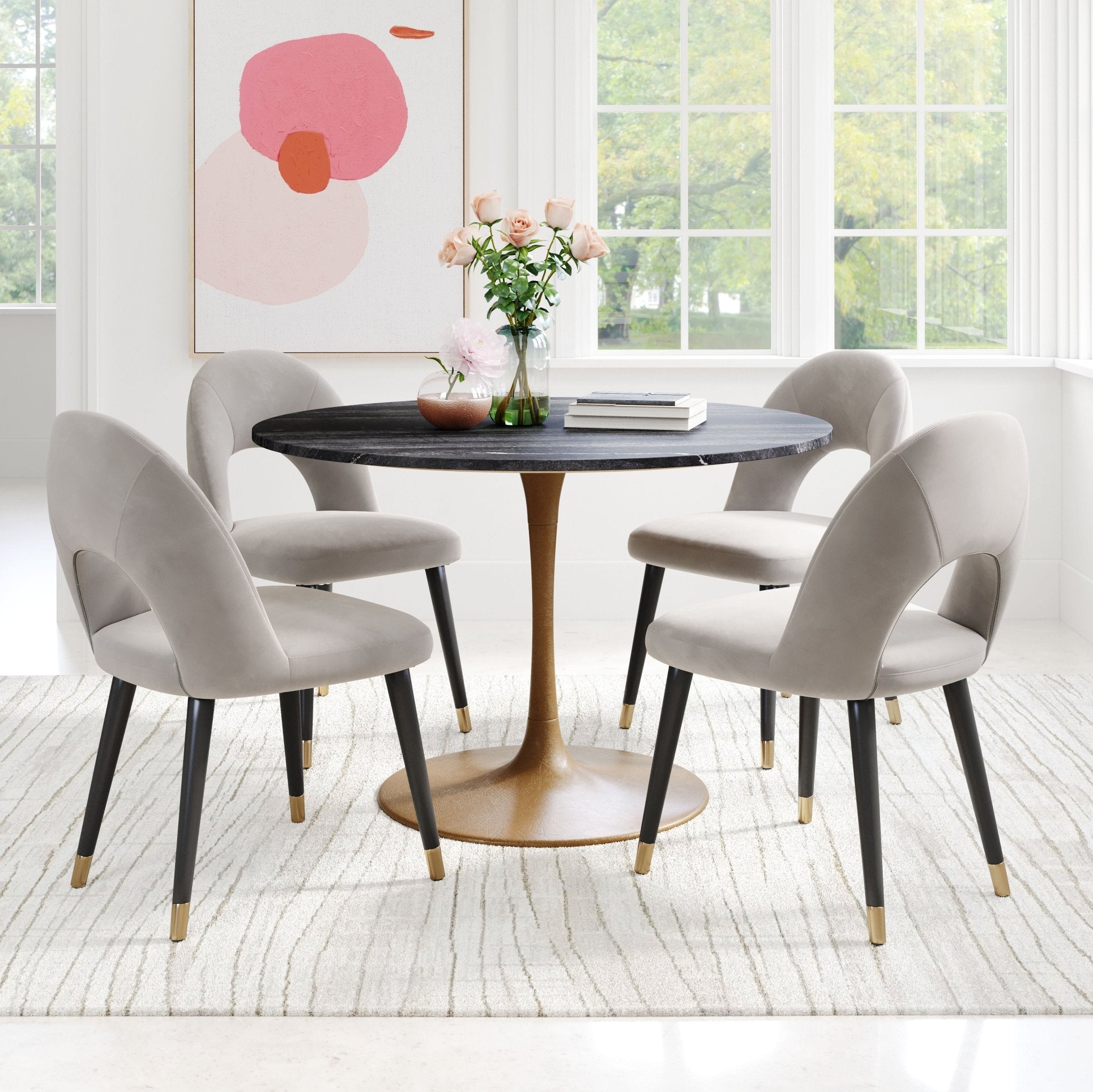 Taj Dining Table Black & Gold - Cozy Roots Decor