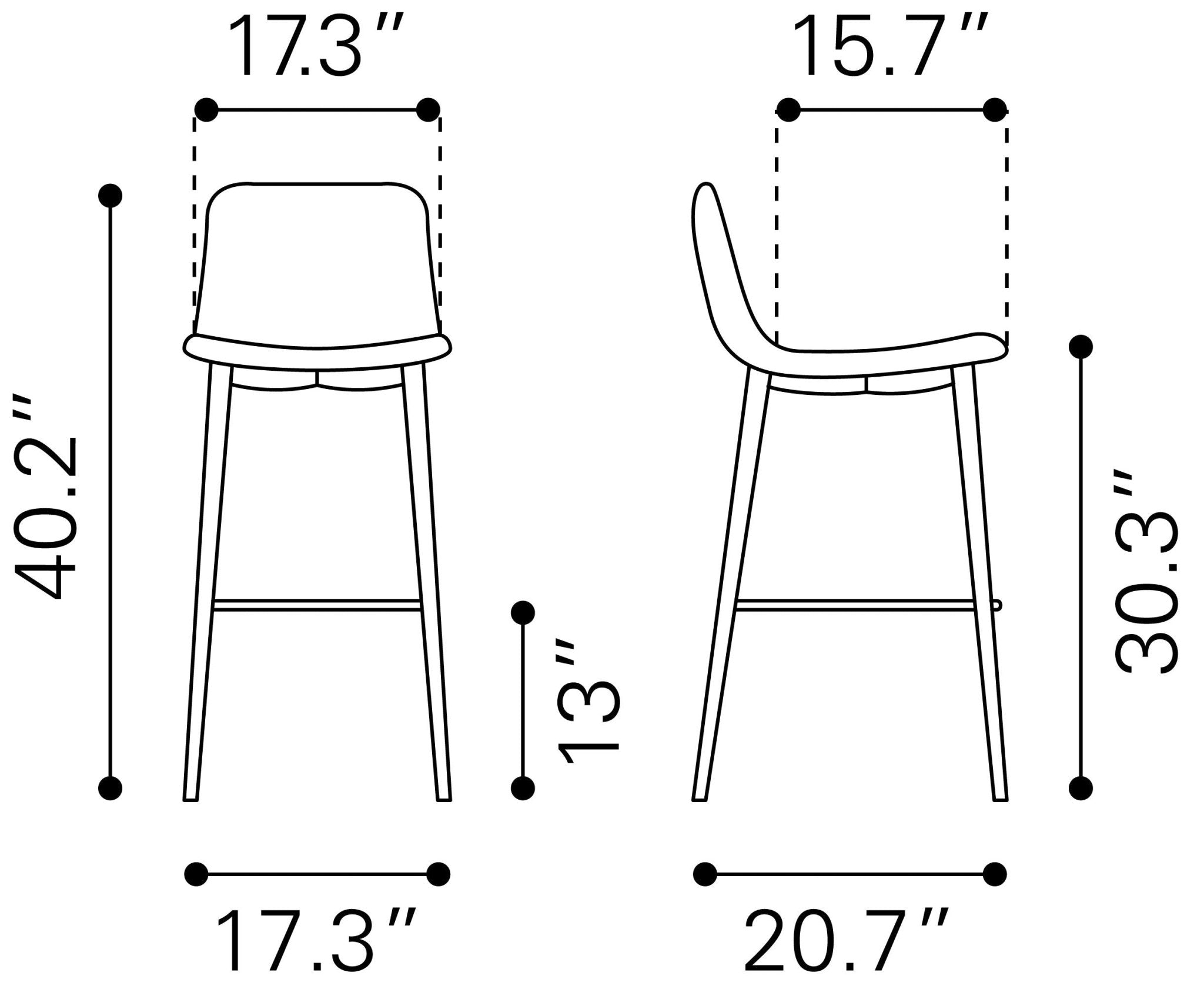 Tangiers Barstool (Set of 2) White - Cozy Roots Decor