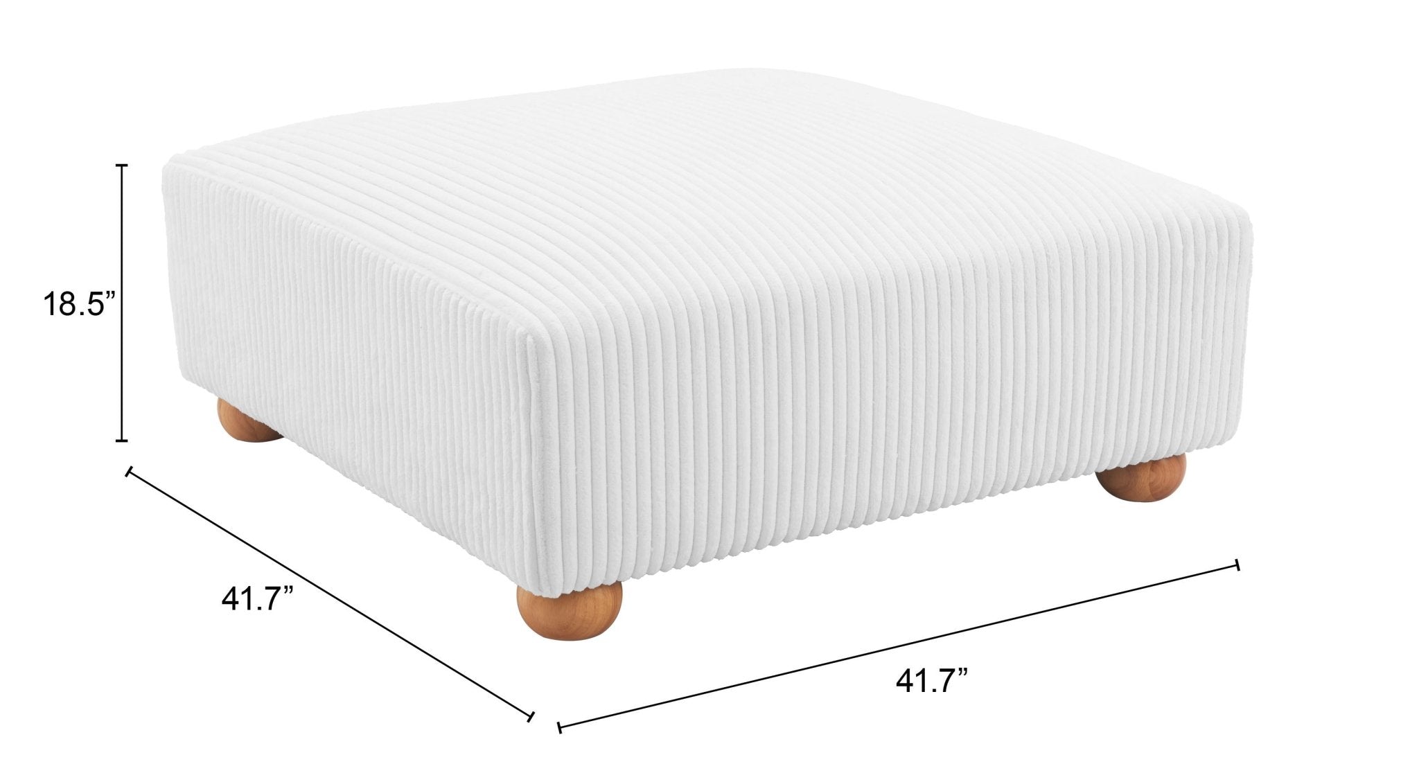 Tayte Ottoman White - Cozy Roots Decor