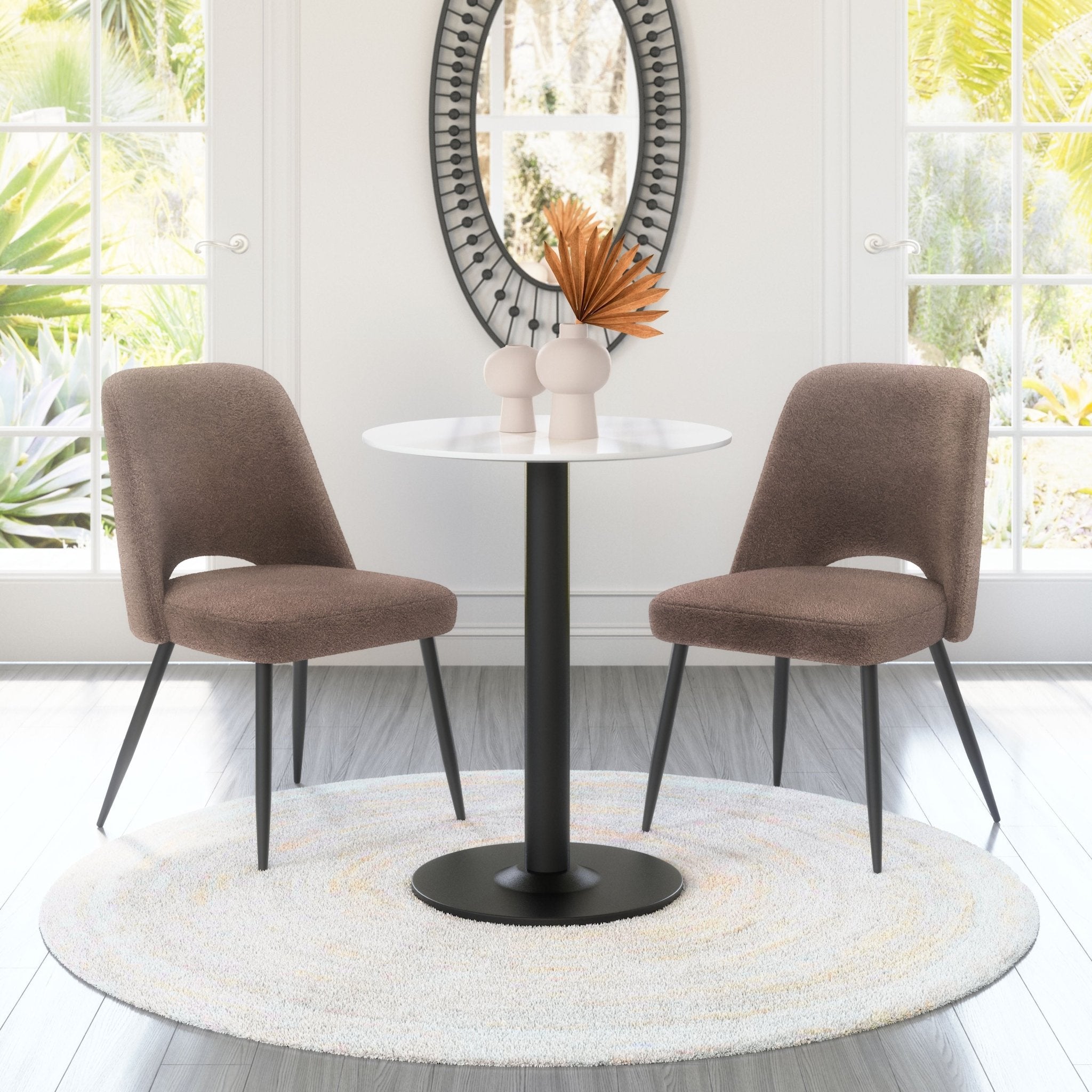 Teddy Dining Chair (Set of 2) Brown - Cozy Roots Decor