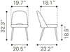 Teddy Dining Chair (Set of 2) Gray - Cozy Roots Decor
