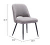 Teddy Dining Chair (Set of 2) Gray - Cozy Roots Decor