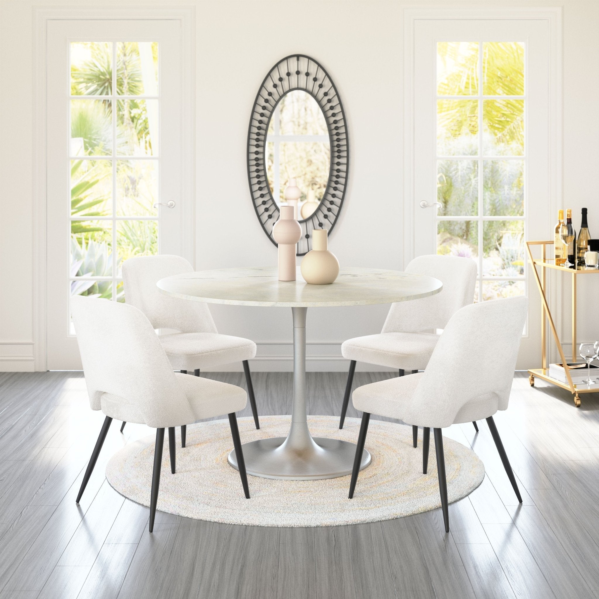Teddy Dining Chair (Set of 2) Ivory - Cozy Roots Decor