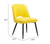 Teddy Dining Chair (Set of 2) Yellow - Cozy Roots Decor
