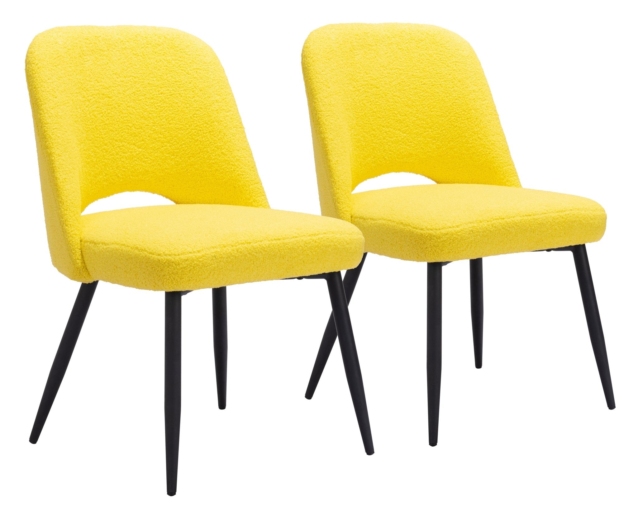 Teddy Dining Chair (Set of 2) Yellow - Cozy Roots Decor
