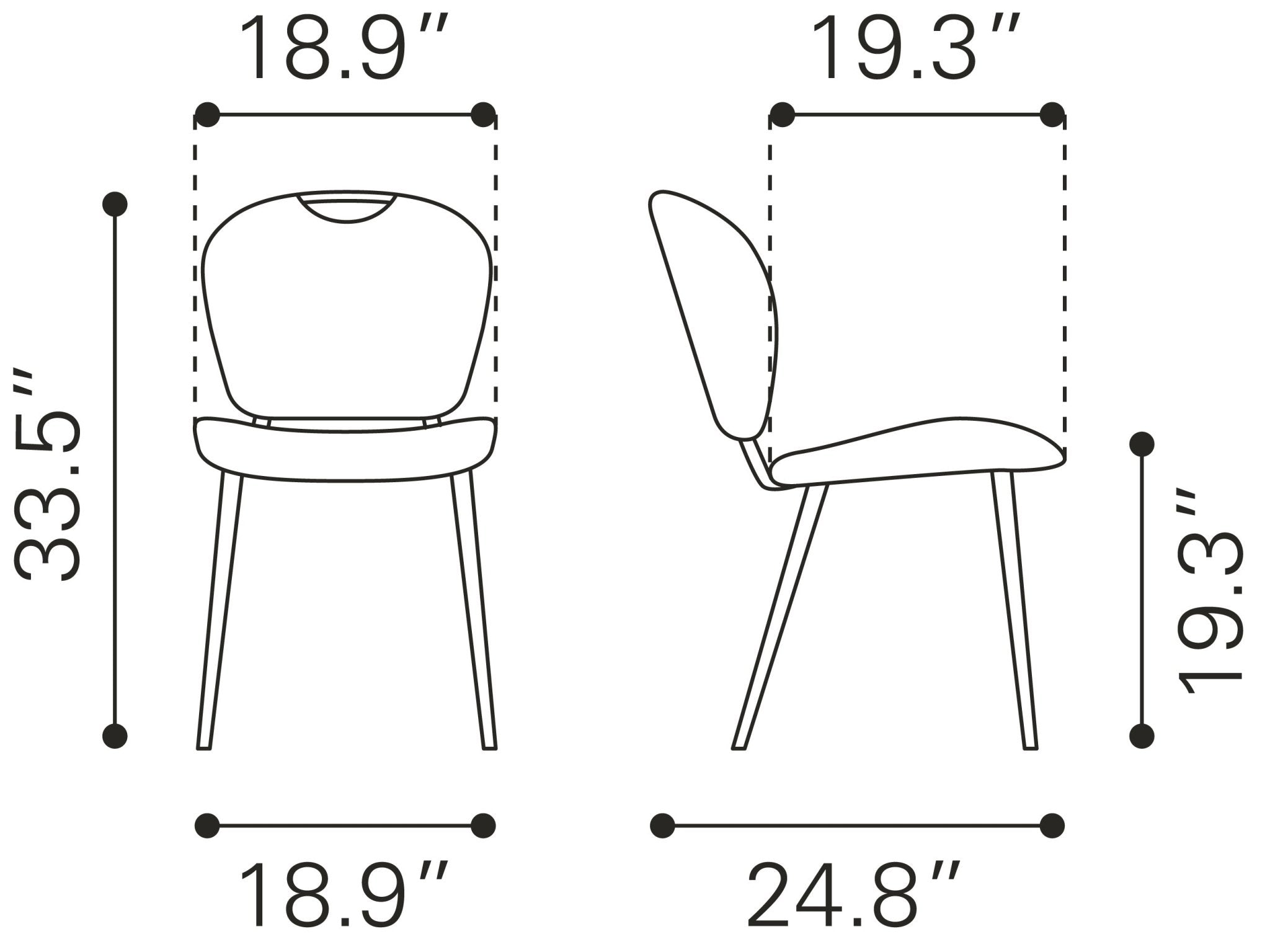 Terrence Dining Chair (Set of 2) Vintage Brown - Cozy Roots Decor