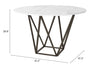 Tintern Dining Table White & Antique Bronze - Cozy Roots Decor