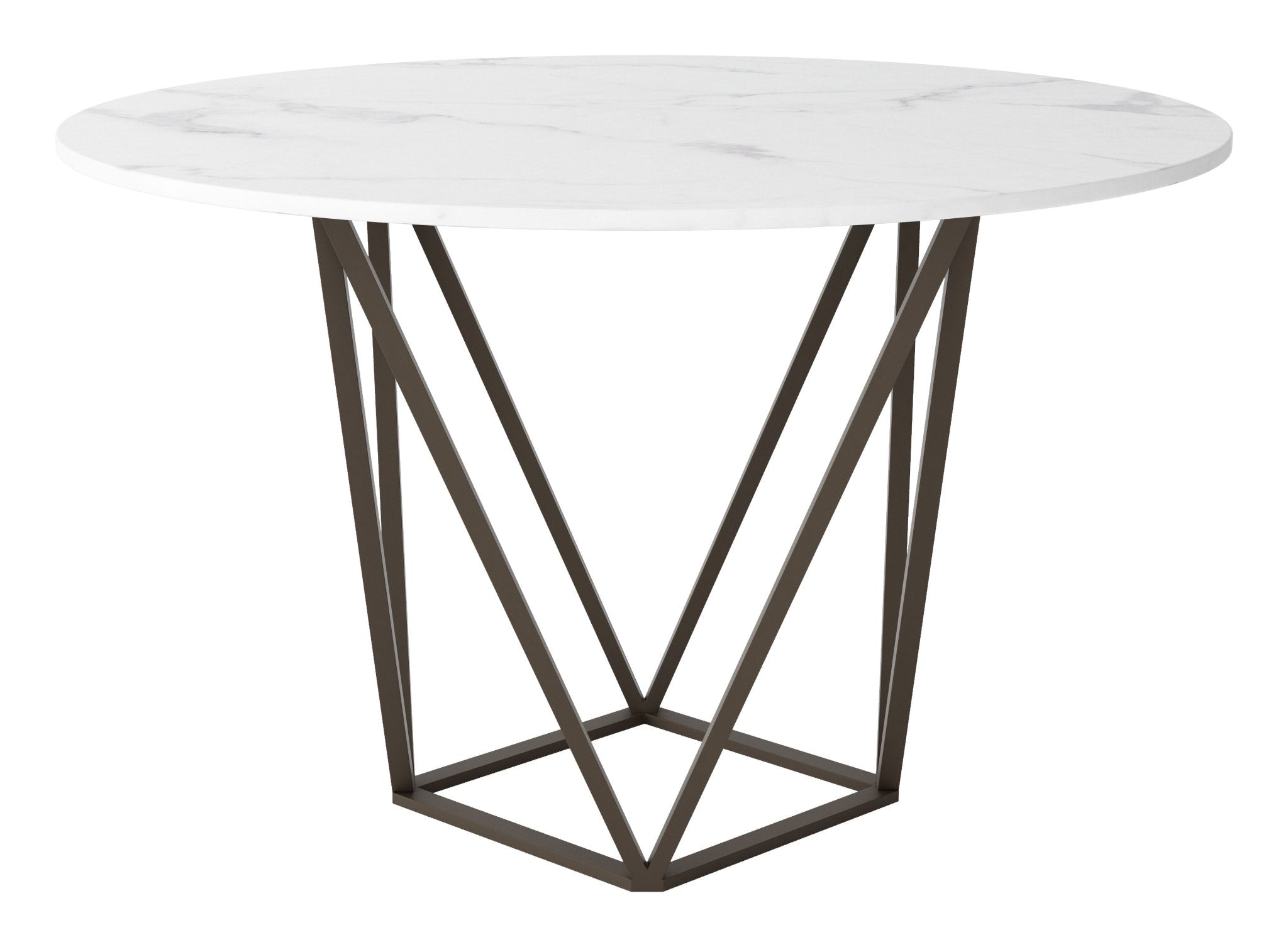 Tintern Dining Table White & Antique Bronze - Cozy Roots Decor