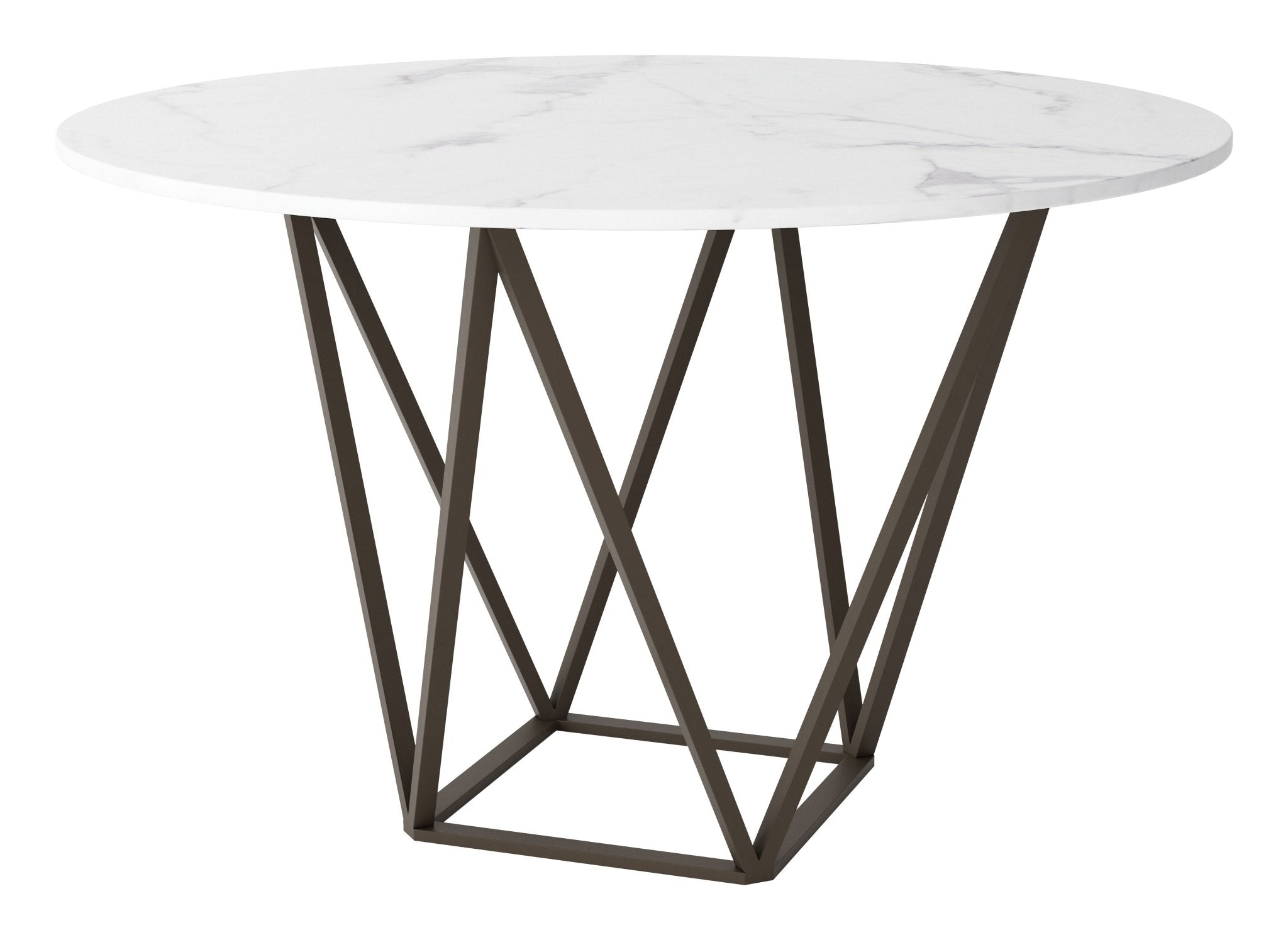 Tintern Dining Table White & Antique Bronze - Cozy Roots Decor