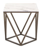 Tintern End Table White & Antique Bronze - Cozy Roots Decor