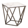 Tintern End Table White & Antique Bronze - Cozy Roots Decor