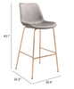 Tony Barstool Gray & Gold - Cozy Roots Decor
