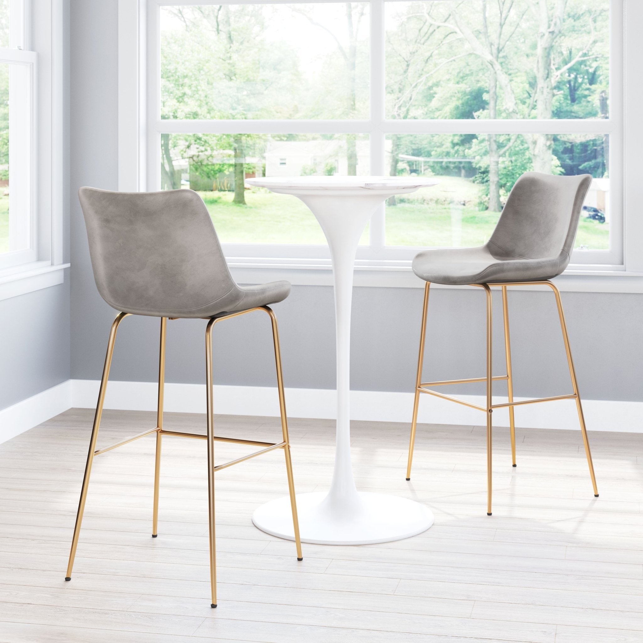 Tony Barstool Gray & Gold - Cozy Roots Decor