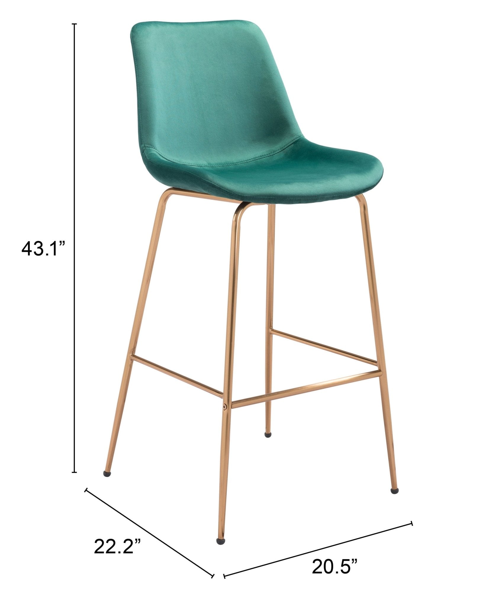 Tony Barstool Green & Gold - Cozy Roots Decor