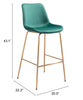 Tony Barstool Green & Gold - Cozy Roots Decor