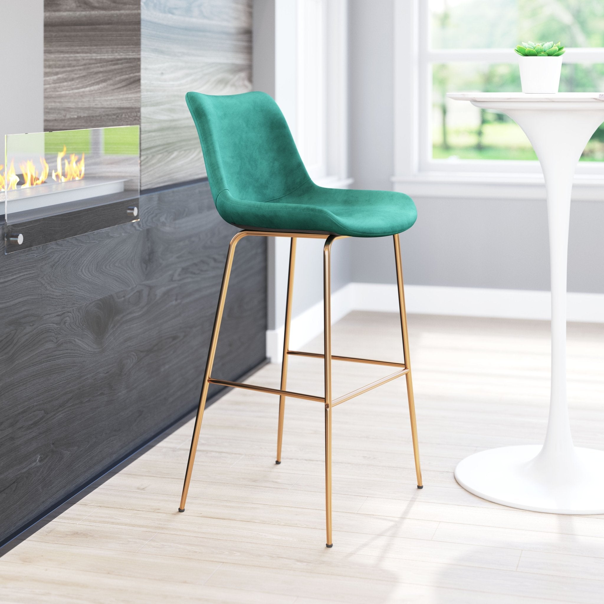 Tony Barstool Green & Gold - Cozy Roots Decor