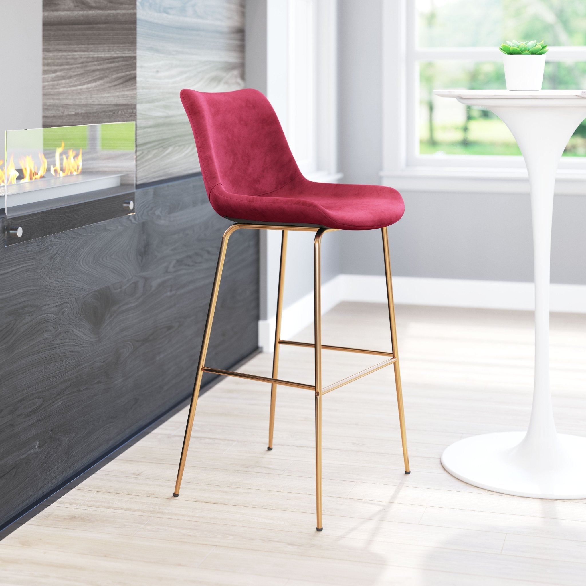 Tony Barstool Red & Gold - Cozy Roots Decor