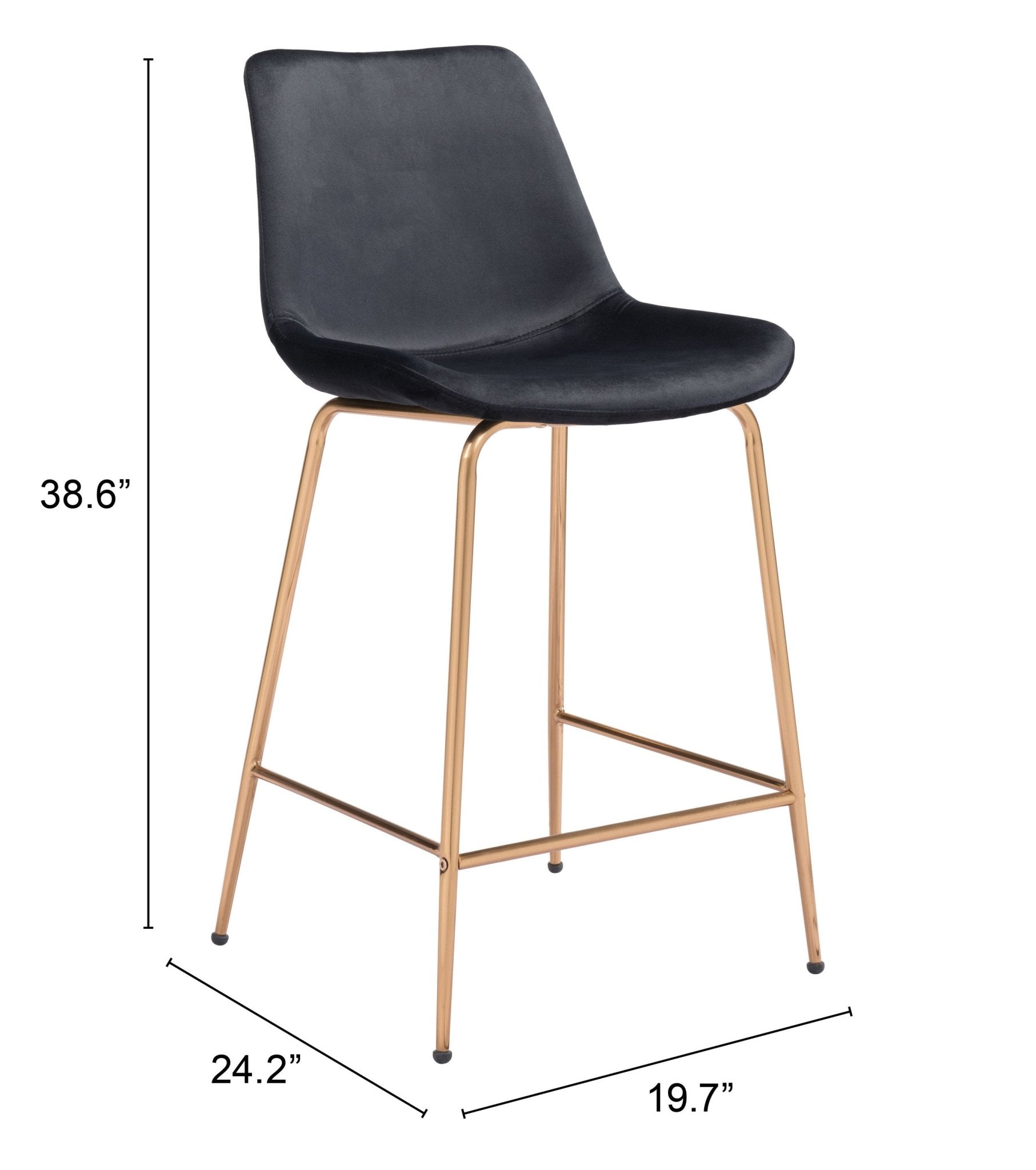 Tony Counter Stool Black & Gold - Cozy Roots Decor