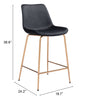 Tony Counter Stool Black & Gold - Cozy Roots Decor