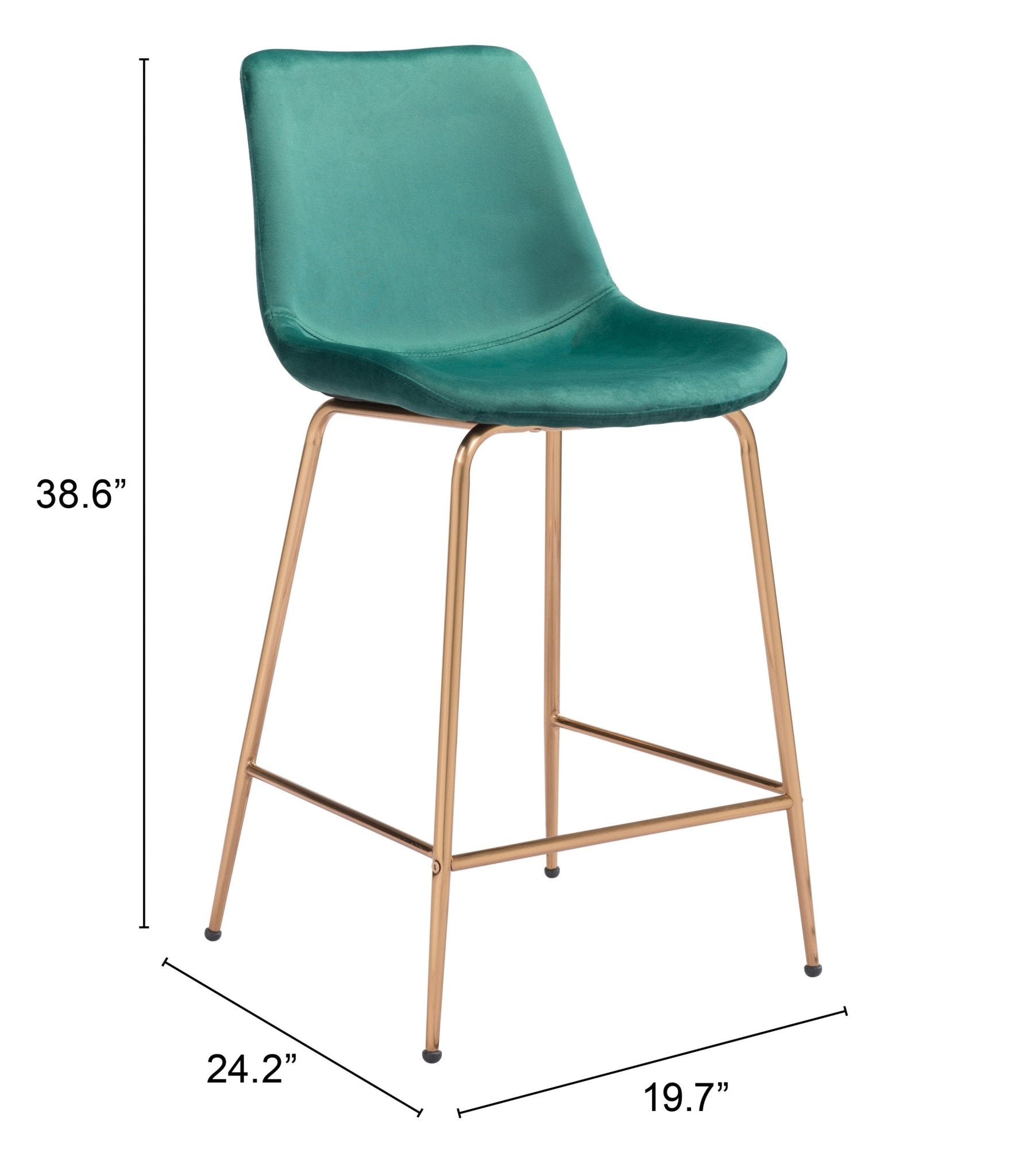 Tony Counter Stool Green & Gold - Cozy Roots Decor