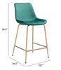 Tony Counter Stool Green & Gold - Cozy Roots Decor