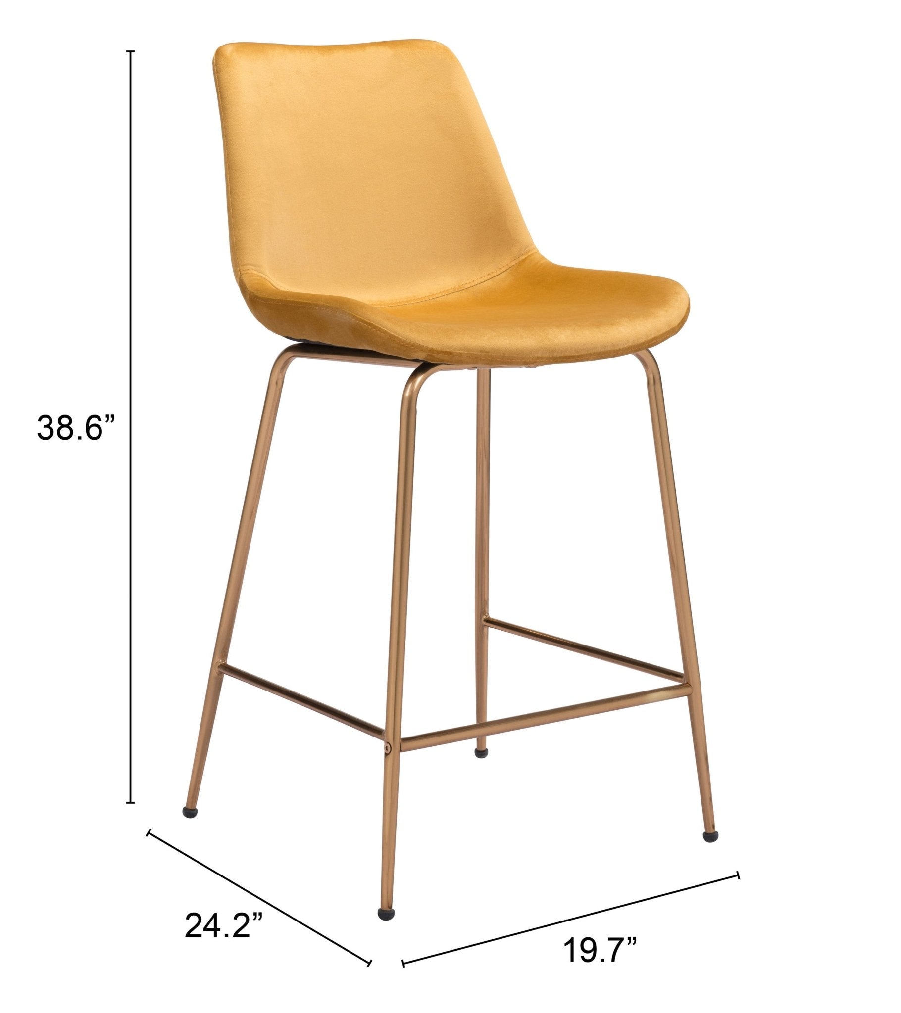 Tony Counter Stool Yellow & Gold - Cozy Roots Decor
