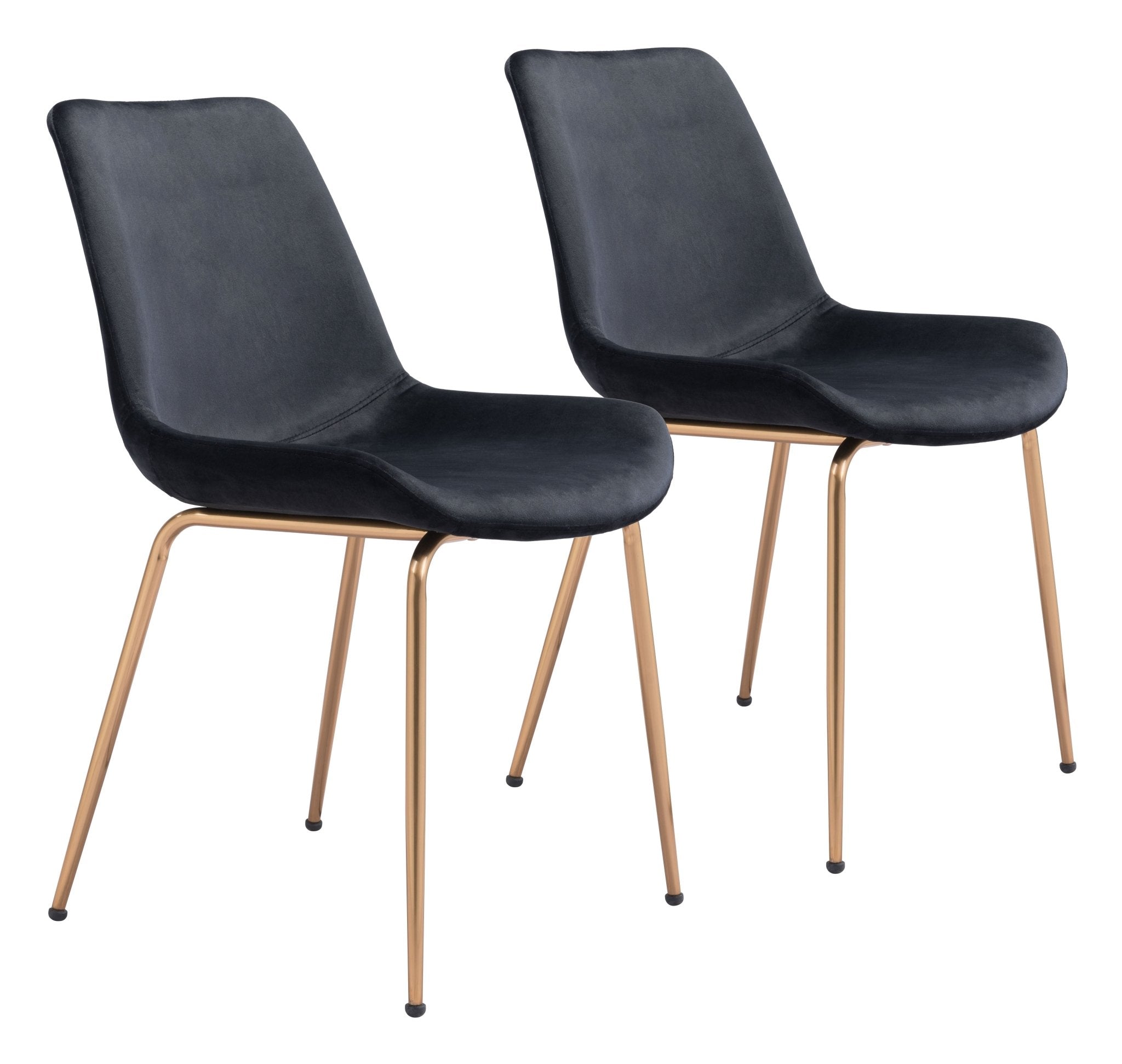Tony Dining Chair (Set of 2) Black & Gold - Cozy Roots Decor