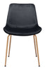 Tony Dining Chair (Set of 2) Black & Gold - Cozy Roots Decor
