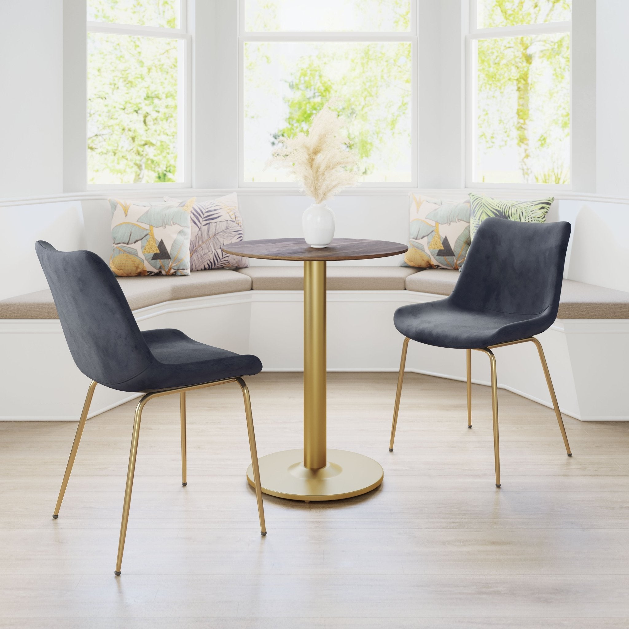 Tony Dining Chair (Set of 2) Black & Gold - Cozy Roots Decor